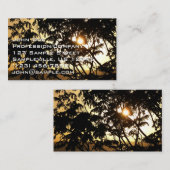 Sunset Through Trees I Tropical Photography Visitekaartje (Voorkant / Achterkant)