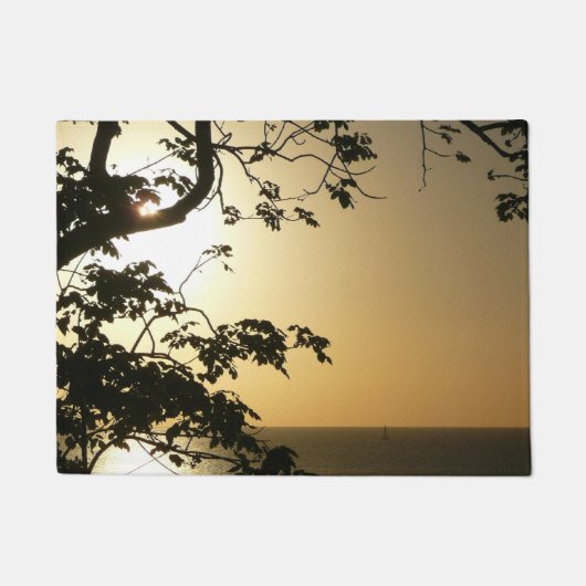 Sunset Through Trees II Tropische fotografie Deurmat (Voorkant)
