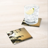 Sunset Through Trees II Tropische fotografie Kartonnen Onderzetters (Insitu)