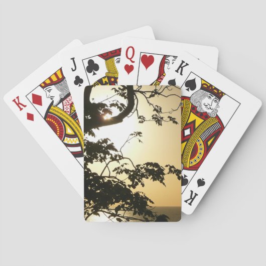 Sunset Through Trees II Tropische fotografie Pokerkaarten (Achterkant)