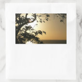 Sunset Through Trees II Tropische fotografie Rechthoekige Sticker (Tas)