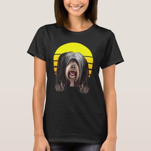  Sunset Tibetan Terrier Dog T-shirt (Voorkant)