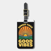 Sunset Tides Good Vibes Bagagelabel (Voorkant verticaal)