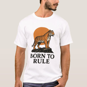 Sunset Tiger on Rock beroemd gemaakt door Bold Wil T-shirt