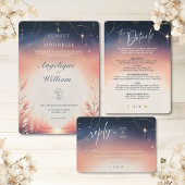 Sunset to Moonrise huwelijksuitnodiging Kaart