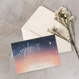 Sunset to Moonrise Wedding Response Kaart