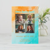 Sunset‑to‑Sea Milestone Collage QR Code Kaart (Staand voorkant)