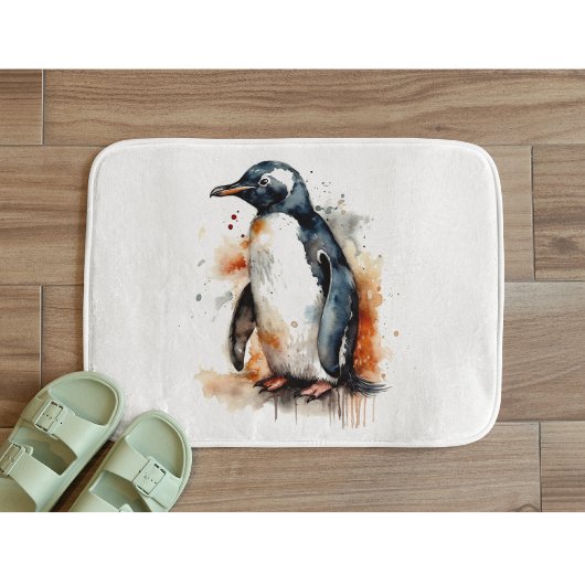 Sunset Tones Waterverf Penguin Badmat