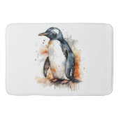 Sunset Tones Waterverf Penguin Badmat (Voorkant)