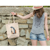Sunset Tones Waterverf Penguin, op maat Tote Bag