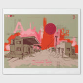 sunset town cadeaupapier (Vlak)