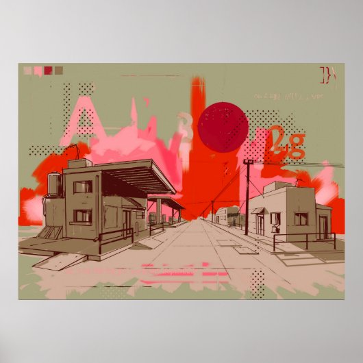 Sunset Town Poster (Voorkant)