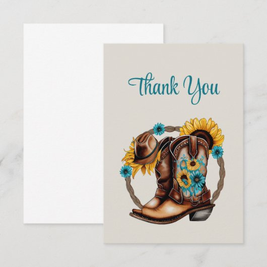 Sunset Trails: een oprechte Westerne bedankpas Bedankkaart (Voorkant / Achterkant)