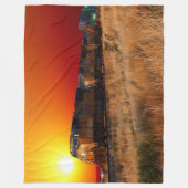 SUNSET TRAIN FLEECE DEKEN (Voorkant)
