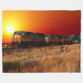 SUNSET TRAIN FLEECE DEKEN (Voorkant (Horizontaal))