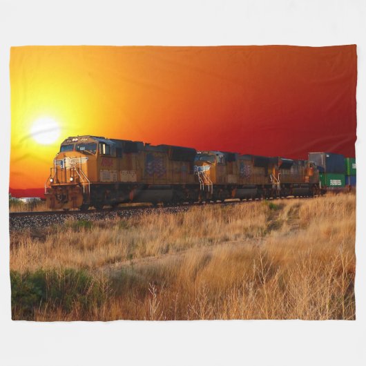 SUNSET TRAIN FLEECE DEKEN (Voorkant (Horizontaal))