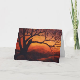 "Sunset Tree #6" Wenskaart voor landwegen Kaart