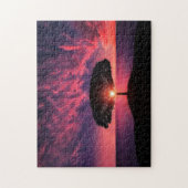 Sunset Tree Jigzaag Puzzle Red Clouds Sky Legpuzzel (Verticaal)