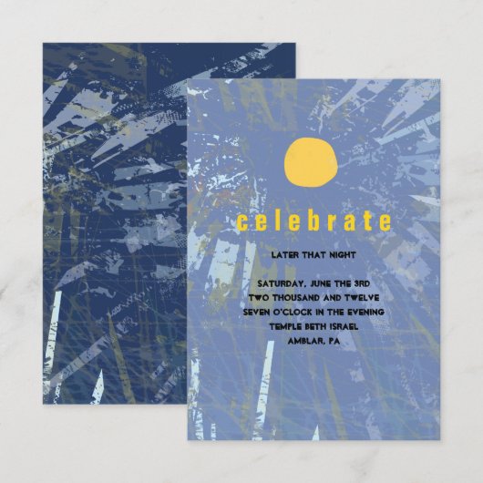 Sunset Tree of Life Bar Bat Mitzvah Party Kaart (Voorkant / Achterkant)