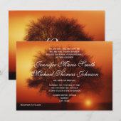 Sunset Tree Silhouette Fall Wedding Invitting Kaart (Voorkant / Achterkant)