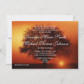 Sunset Tree Silhouette Fall Wedding Invitting Kaart (Voorkant)