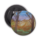 Sunset Trees Flesopener Button Flesopener (Voorkant)