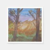Sunset Trees Papier Servet (Voorkant)