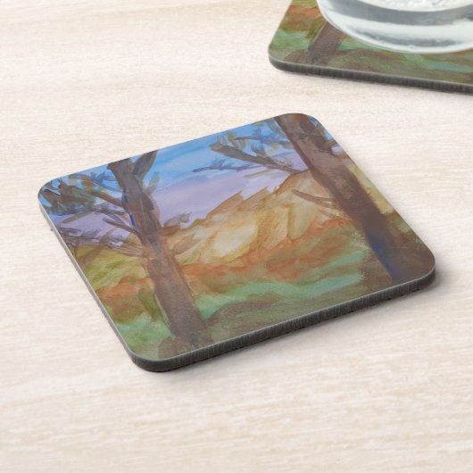 Sunset Trees Plastic Onderzetter (Linkerzijde)