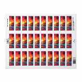 Sunset Tropical Beach Paradise Island Etiket (Full Sheet)