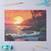 Sunset Tropical Beach Paradise Island Tissuepapier (Craft)
