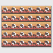 Sunset Tropical Palm Beach  Cadeaupapier (Vlak)