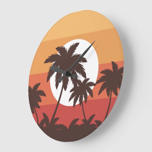 Sunset Tropical Palm Beach Grote Klok (Hoek)