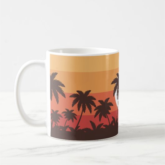 Sunset Tropical Palm Beach Koffiemok (Links)