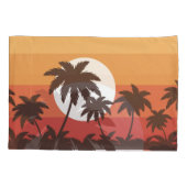 Sunset Tropical Palm Beach Kussensloop (Achterkant)