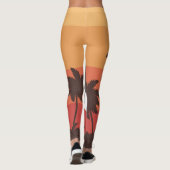 Sunset Tropical Palm Beach Leggings (Achterkant)
