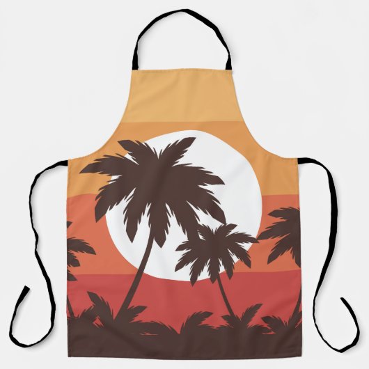 Sunset Tropical Palm Beach Schort (Voorkant)