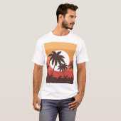Sunset Tropical Palm Beach T-shirt (Voorkant volledig)
