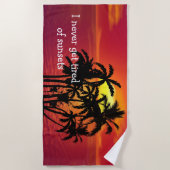 Sunset Tropical Palm Trees Silhouette Strandlaken (Voorkant)