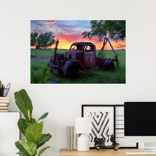 Sunset Truck Poster (Thuiskantoor)