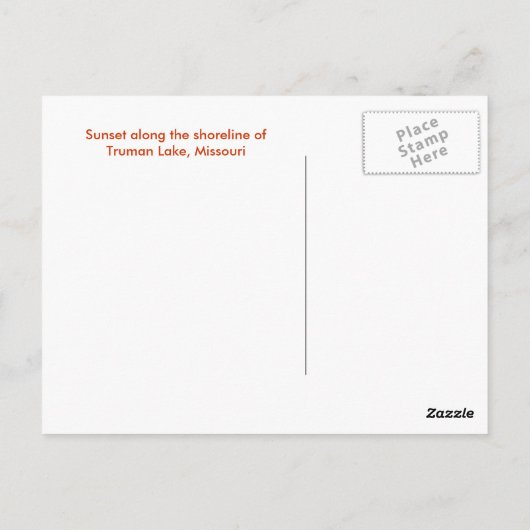 Sunset - Truman Lake Briefkaart (Achterkant)