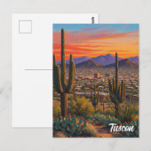 Sunset Tuscon Skyline Arizona Travel Briefkaart (Voorkant / Achterkant)