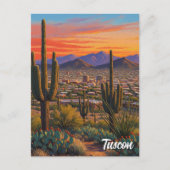 Sunset Tuscon Skyline Arizona Travel Briefkaart (Voorkant)