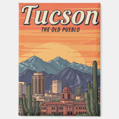 Sunset Tuscon Skyline Arizona Travel Magneet (Voorkant)