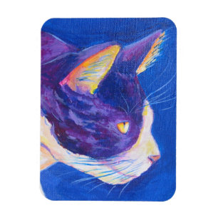 Sunset Tuxedo Cat Lover Custom Art Magnet Magneet