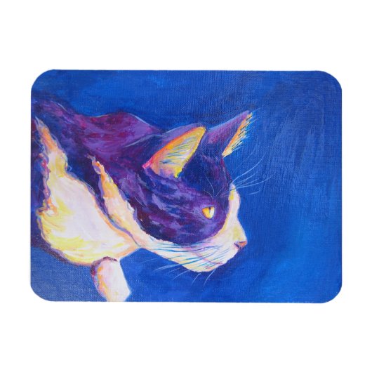 Sunset Tuxedo Cat Lover Custom Art Magnets Magneet (Horizontaal)