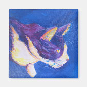 Sunset Tuxedo Cat Pet Art Custom Magnet (Voorkant)
