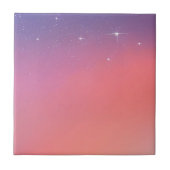 Sunset Twilight Stars Roze Paarse Ombre Gradient Tegeltje (Voorkant)