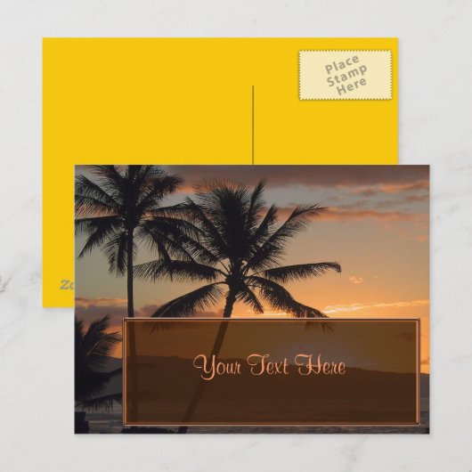 SUNSET-uitnodiging Briefkaart (Voorkant / Achterkant)