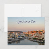 Sunset Uitzicht Agios Nikolaos Briefkaart (Voorkant / Achterkant)