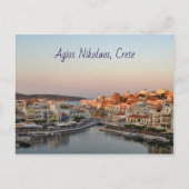 Sunset Uitzicht Agios Nikolaos Briefkaart (Voorkant)